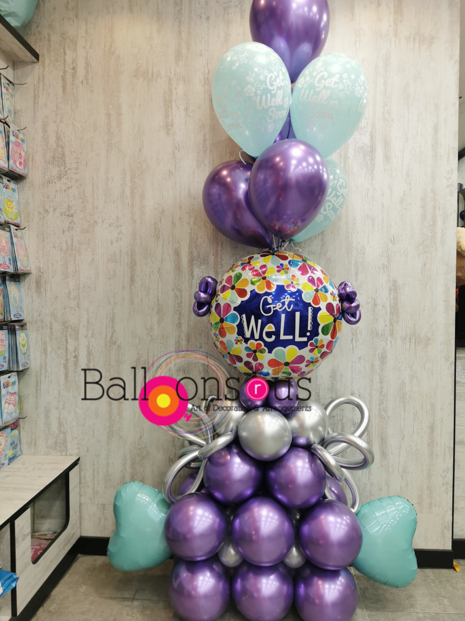 Get Well Soon Stand with big foil balloon