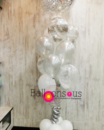 Welcome Home stand with big customized balloon