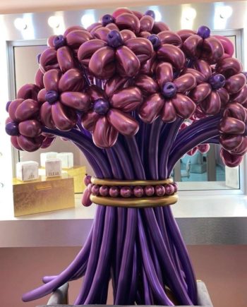 Flowers Bouquet of 25 Chrome Balloons