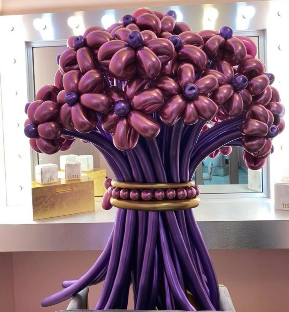 Flowers Bouquet of 25 Chrome Balloons