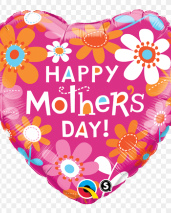 small foil heart balloon happy mothers day