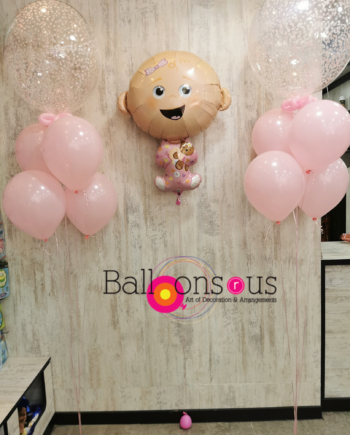 customize helium bunches for new baby girl