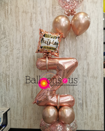 arrangement for birthday with big letter