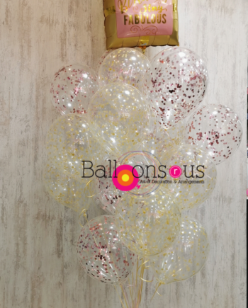 arrangement birthday with  20 confetti balloons