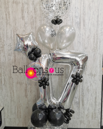 arrangement birthday with confetti balloon