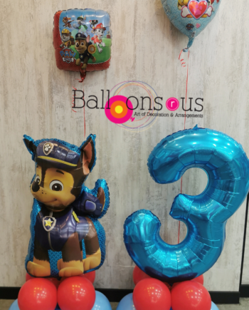 arrangement paw patrol birthday with big number