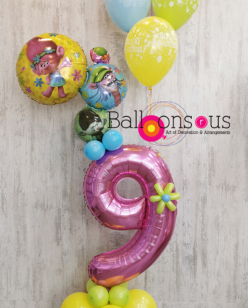 arrangement birthday with big number
