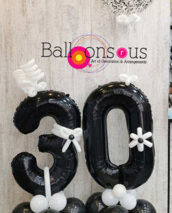 arrangement black and white with big numbers