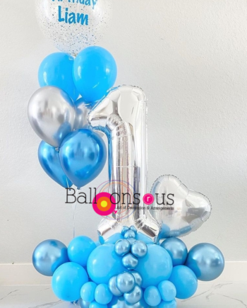 First Birthday Arrangement with customized balloon