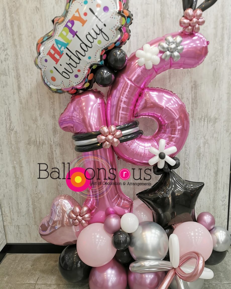 arrangement birthday with big numbers