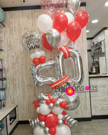 arrangement birthday with big numbers