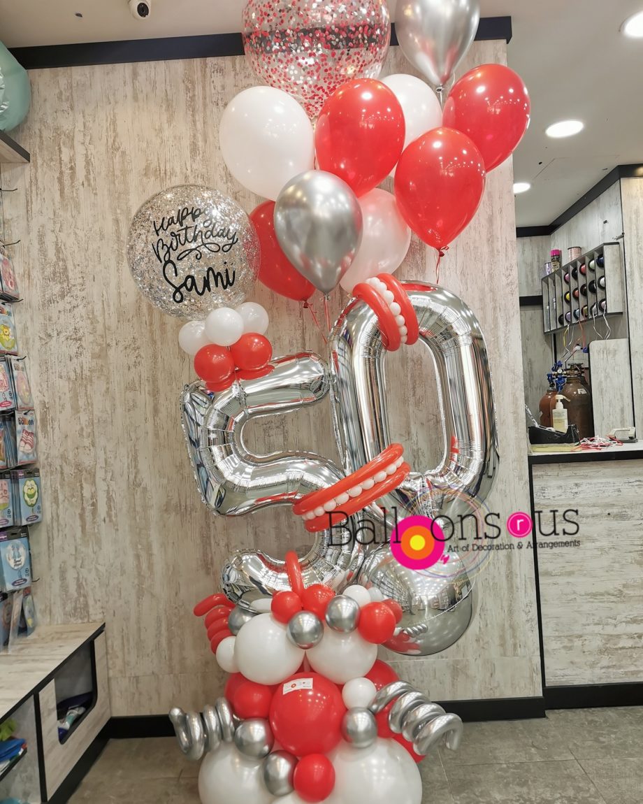 arrangement birthday with big numbers