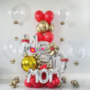 Birthday MOM Arrangement with clear balloons