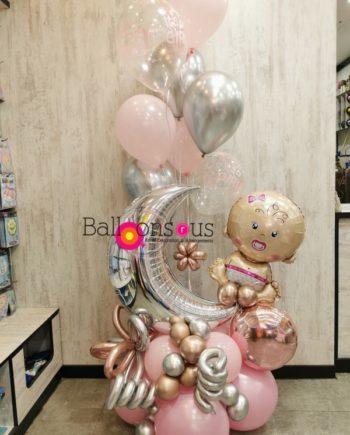 New Baby Girl Arrangement with Moon