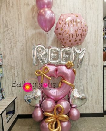 Birthday stand with name and big heart