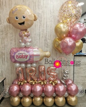 Baby Girl Stand with rose gold letters