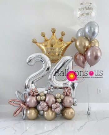 Birthday arrangement with customized Bunch
