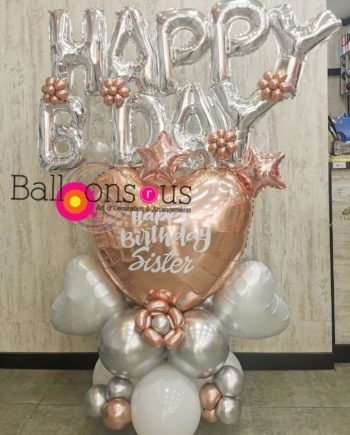Birthday Arrangement with big customized message on the heart