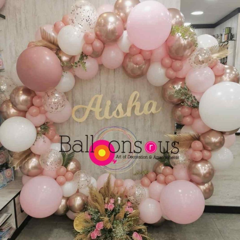 Big circle Stand with Artificial Flowers attached