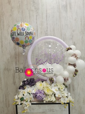 Flowers Bouquet with Customized Balloon