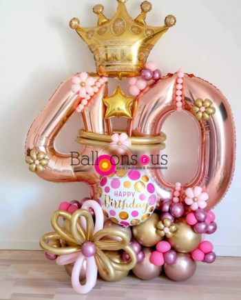 Birthday arrangement with big crown