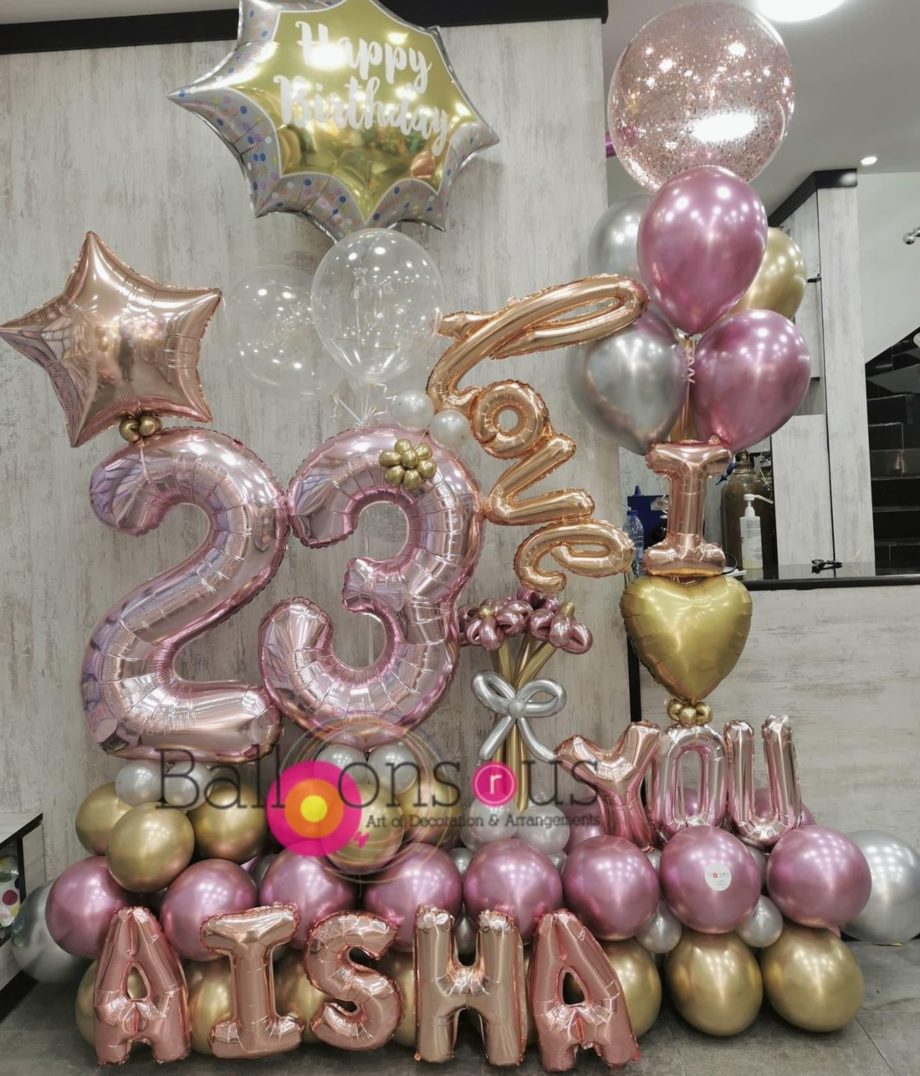 Luxury Birthday arrangement with LOVE