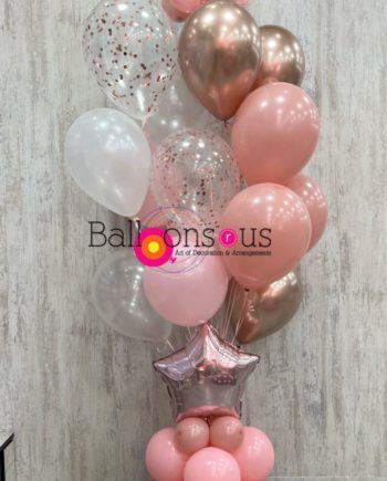 Customized Luxury Bunch of chrome and confetti balloons
