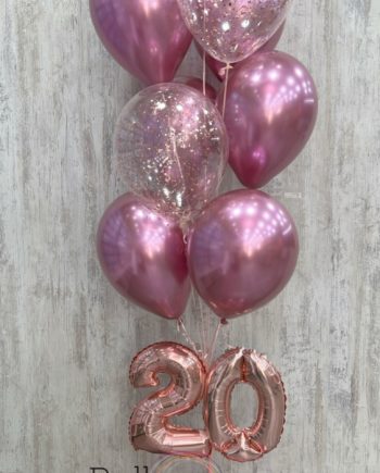 Birthday Bunch Of Confetti and Chrome Balloons