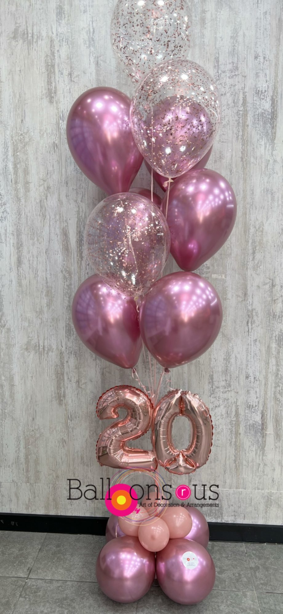 Birthday Bunch Of Confetti and Chrome Balloons
