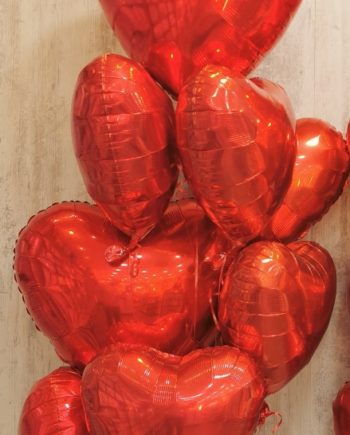 10 Heart balloons bunch