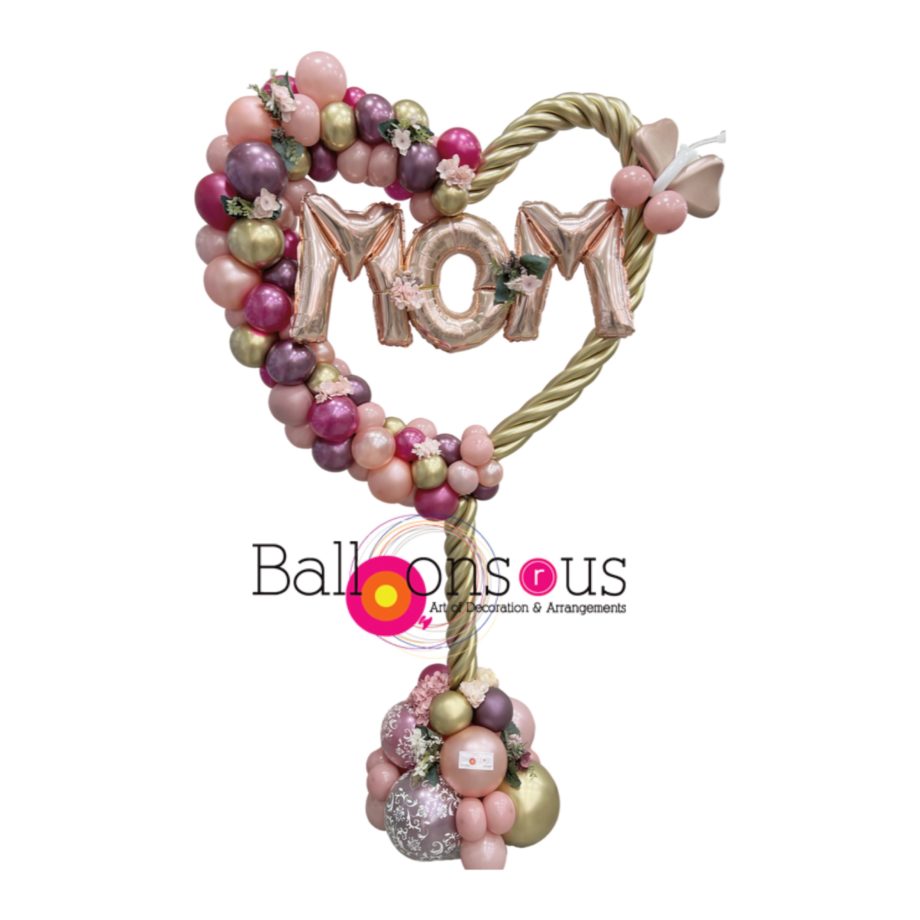 Big arrangement heart shape with flowers attached