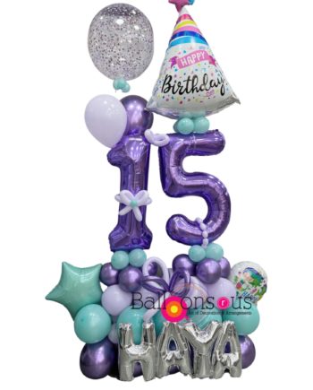 Birthday Arrangement purple shades