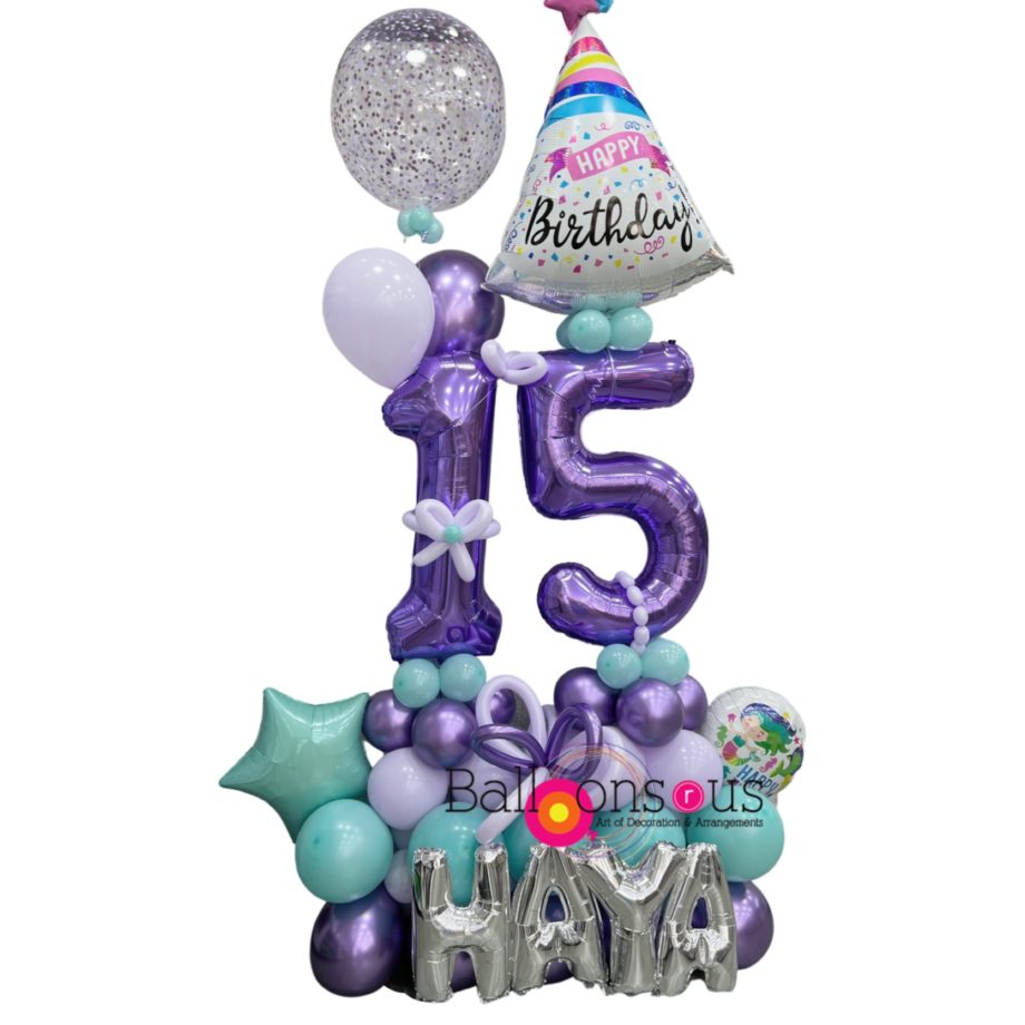 Birthday Arrangement purple shades