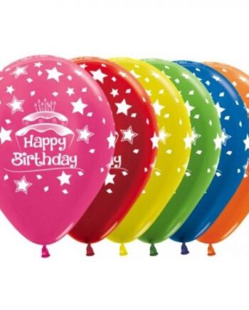 Metallic happy birthday balloon