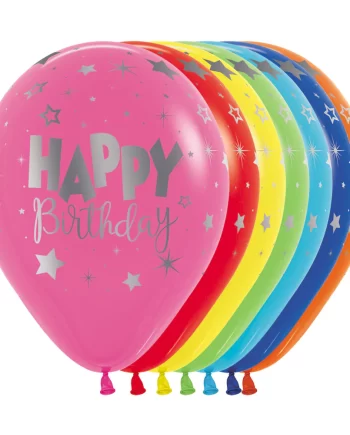 INFINITY ROUND LATEX BALLOON INFINITY HAPPY BIRTHDAY FANTASY METALINK FASHION ASSORTMENT