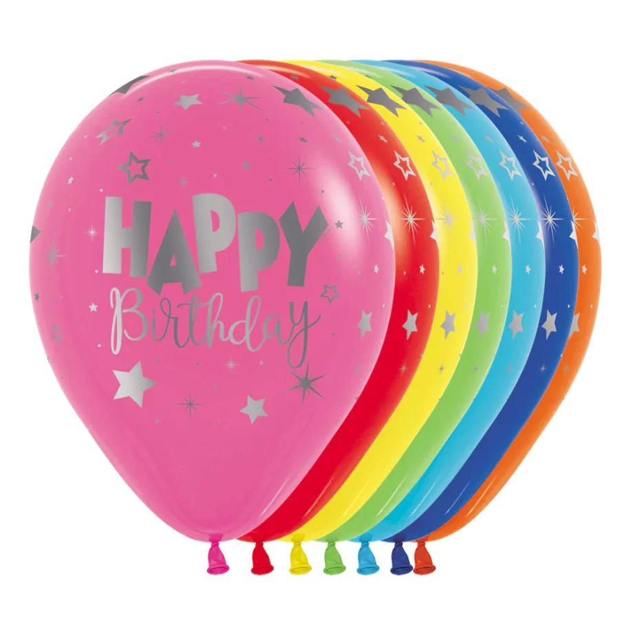 INFINITY ROUND LATEX BALLOON INFINITY HAPPY BIRTHDAY FANTASY METALINK FASHION ASSORTMENT