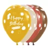 INFINITY ROUND LATEX BALLOON HAPPY BIRTHDAY TERRA FASHION ASSORTMENT