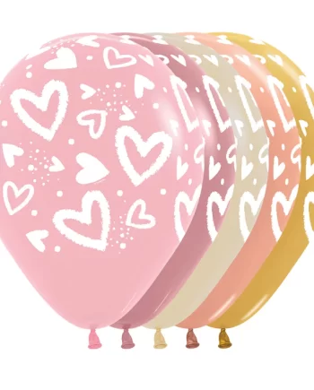 ROUND LATEX BALLOON INFINITY SHINY HEARTS