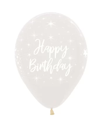 INFINITY ROUND LATEX BALLOON INFINITY HAPPY BIRTHDAY RADIANT FASHION FASHION TRANSPARENT