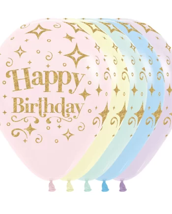 Pastel  Happy Birthday glitter ink