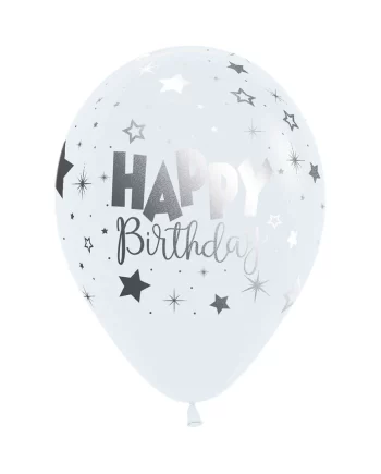 white Happy Birthday Balloon