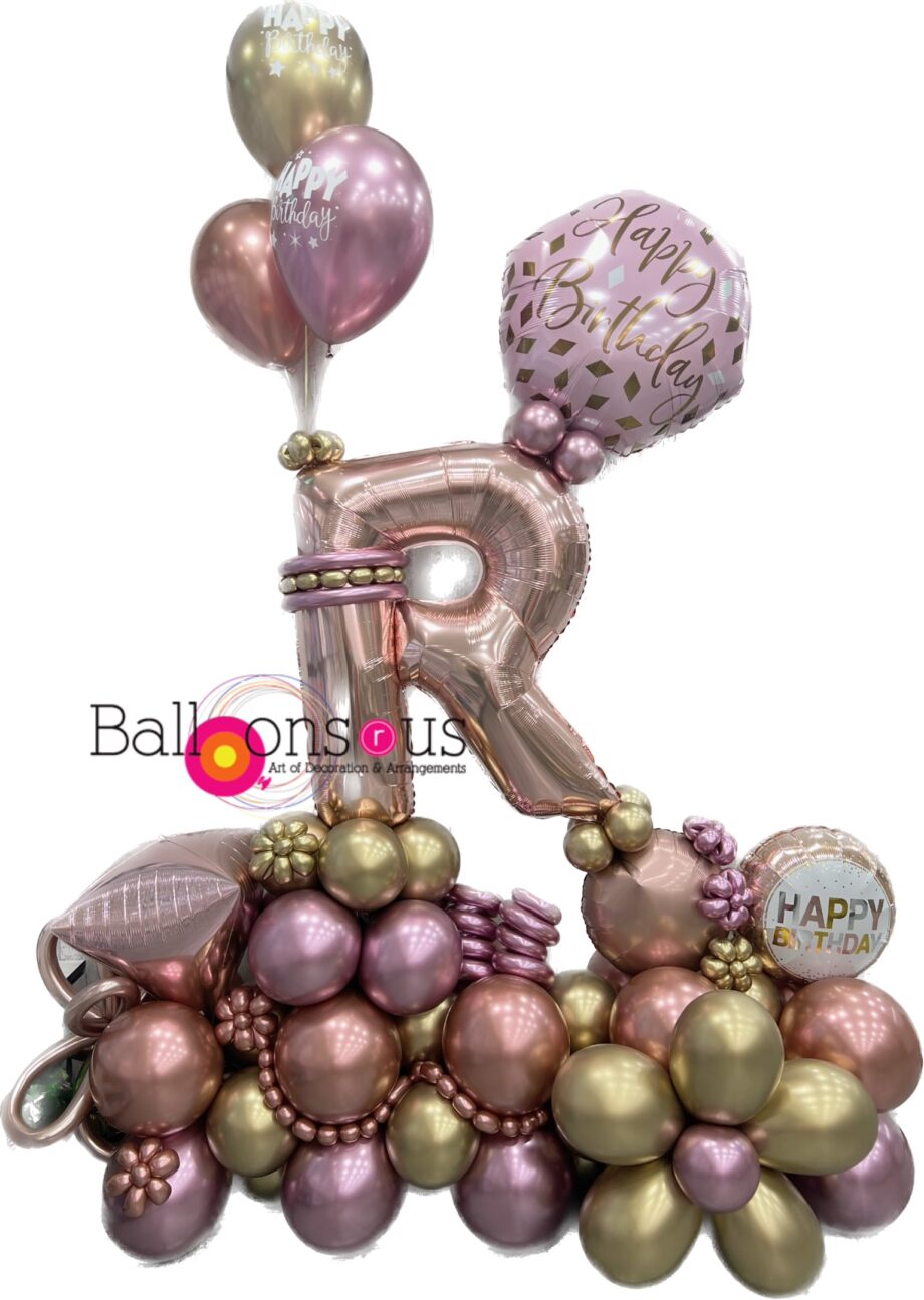 Birthday Arrangement with Big Letter