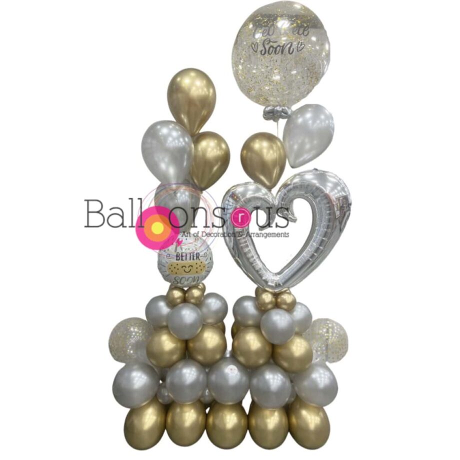 Get Well Soon Arrangement With Customized Balloon