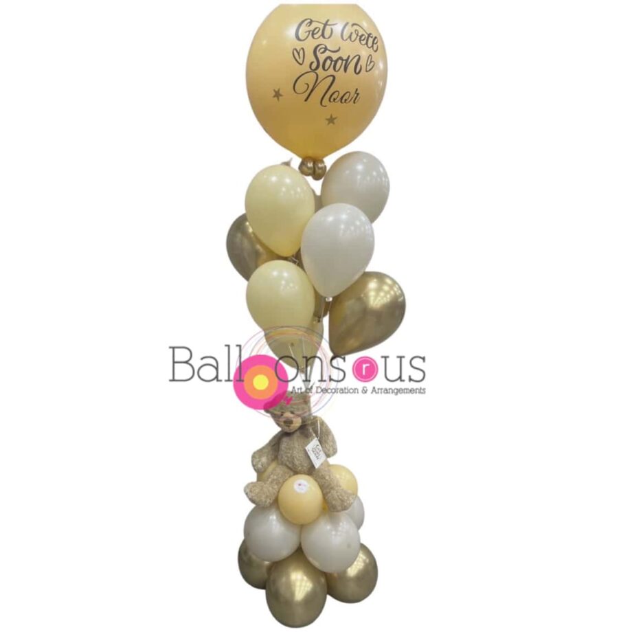 Teddy bear arrangement with Big customized balloon