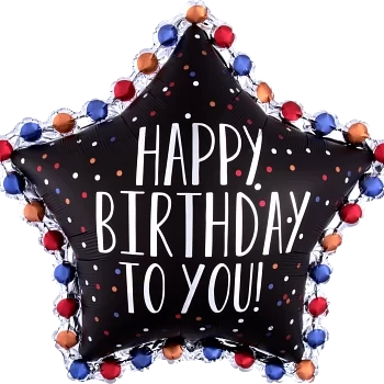 Big star Foil Happy Birthday balloon