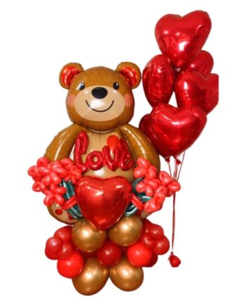 Teddy bear LOVE with hearts