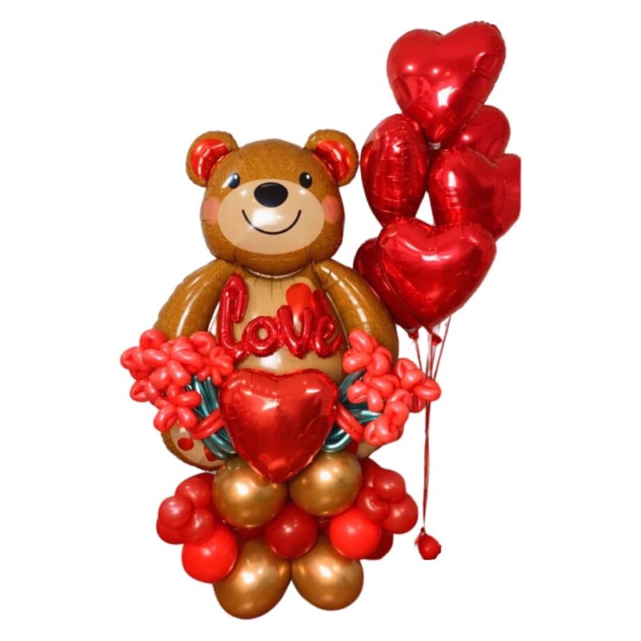 Teddy bear LOVE with hearts