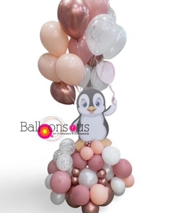 New Baby Girl Arrangement with penguin