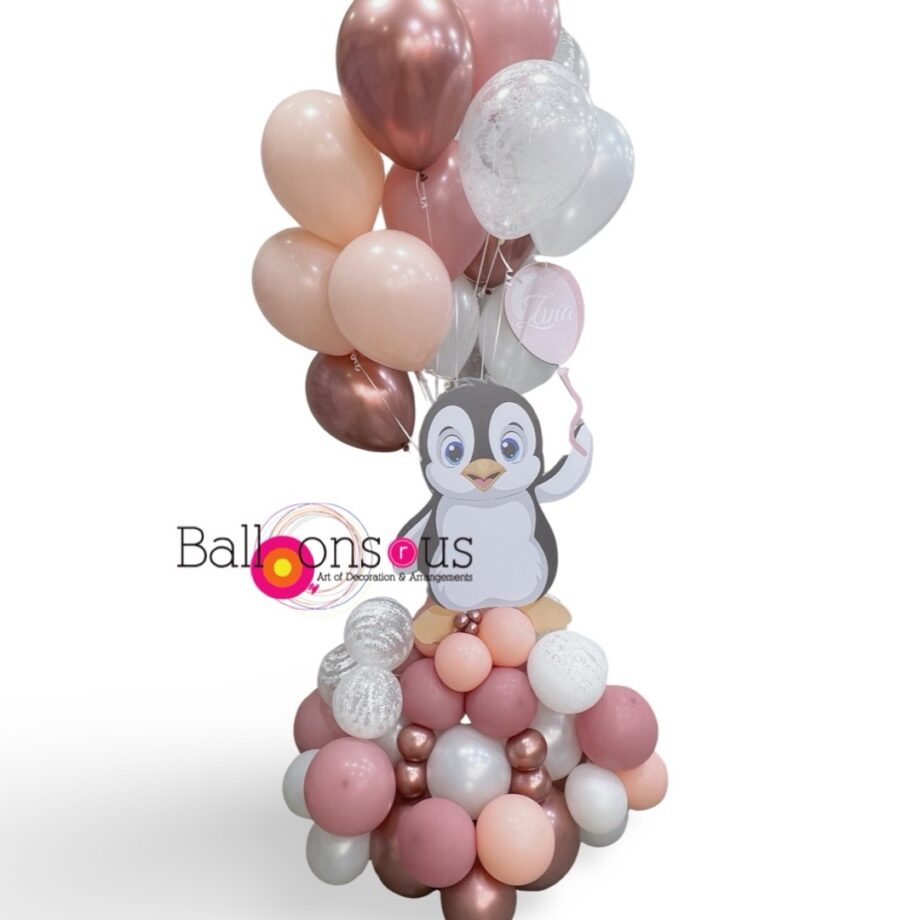New Baby Girl Arrangement with penguin