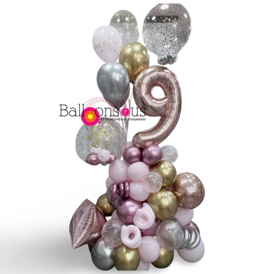 Birthday Arrangement with customized Balloon and Age